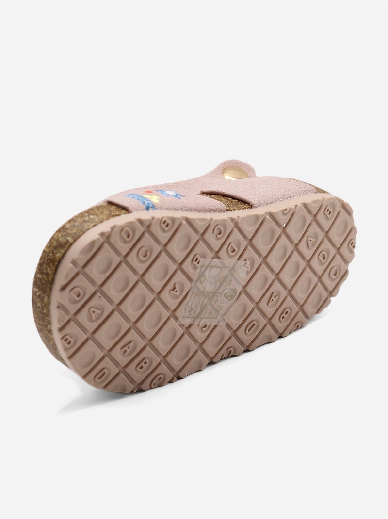 Sandalen met klittenband Roze - Kiabi