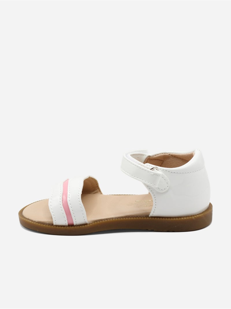 Sandalen met klittenband Wit - Kiabi