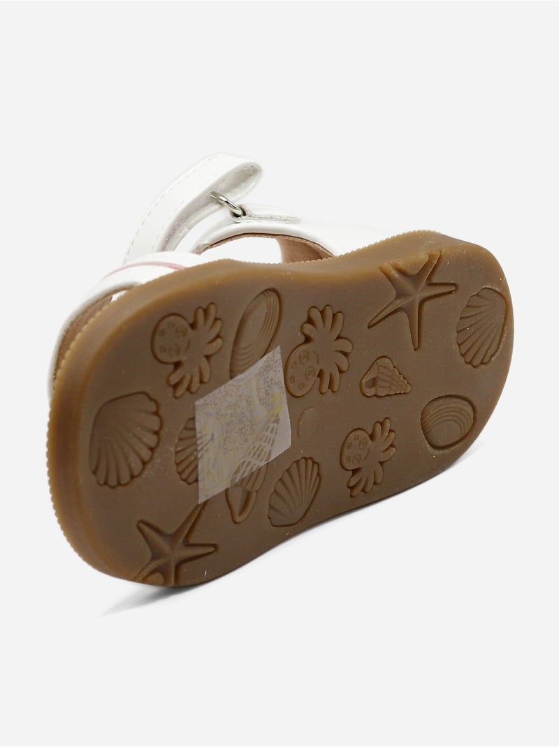 Sandalen met klittenband Wit - Kiabi