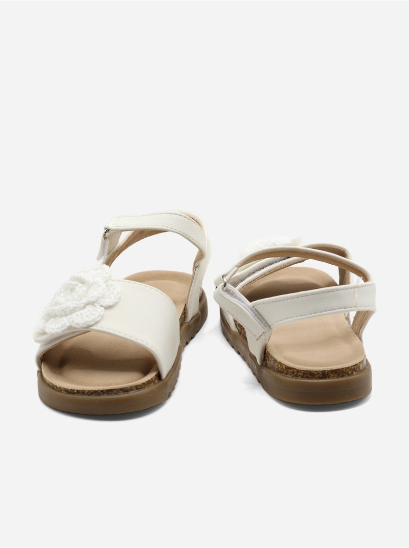Sandalen met klittenband Wit - Kiabi