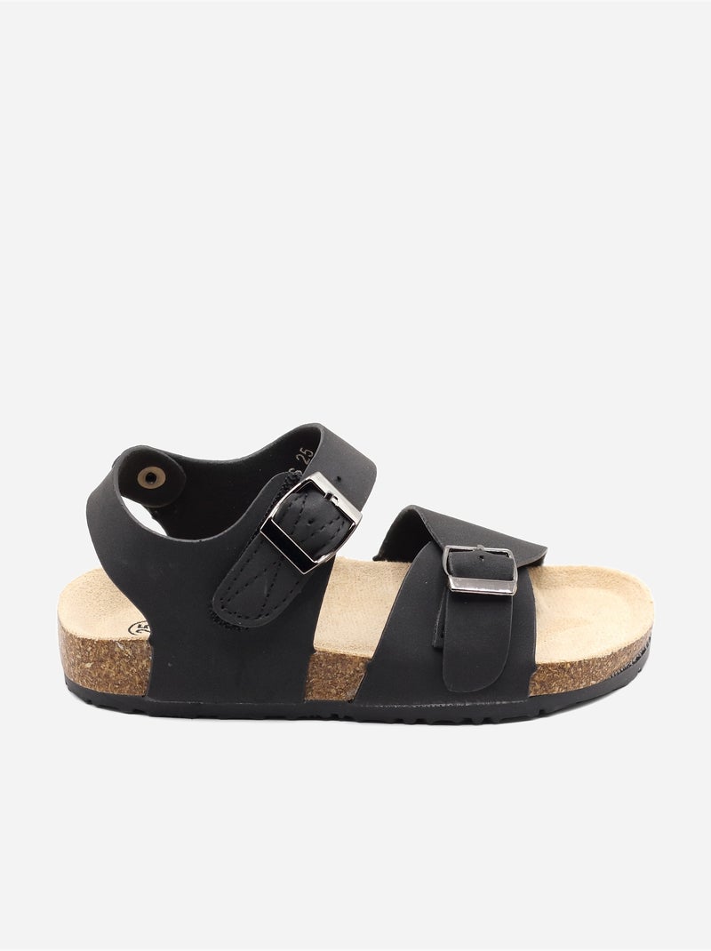 Sandalen met klittenband Zwart - Kiabi