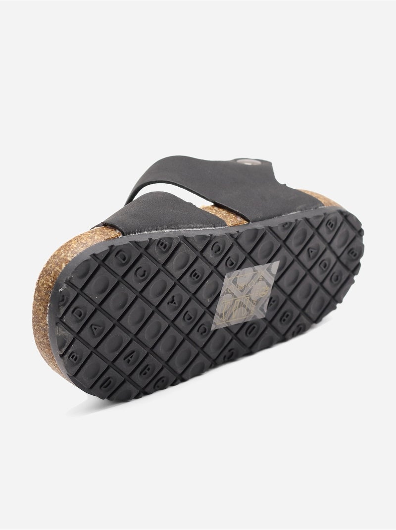 Sandalen met klittenband Zwart - Kiabi
