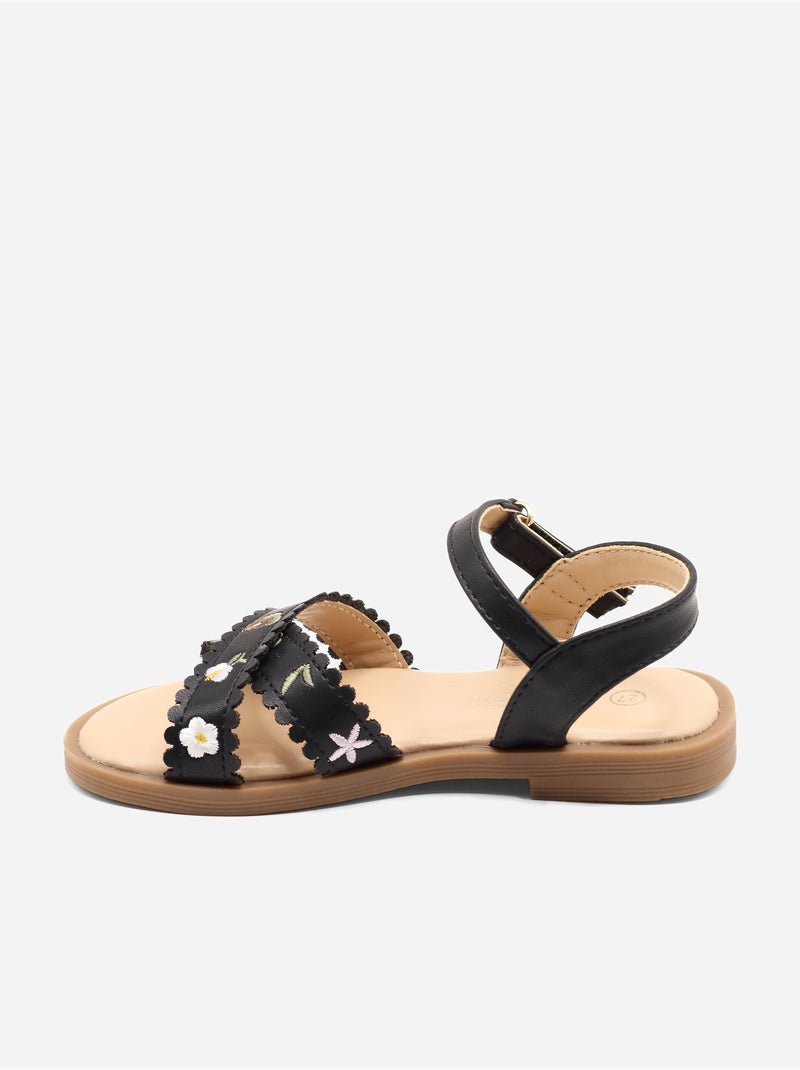 Sandalen met klittenband Zwart - Kiabi
