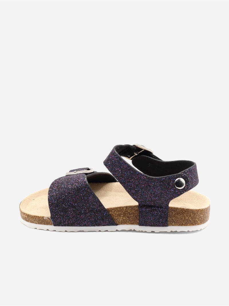 Sandalen met klittenband Zwart - Kiabi