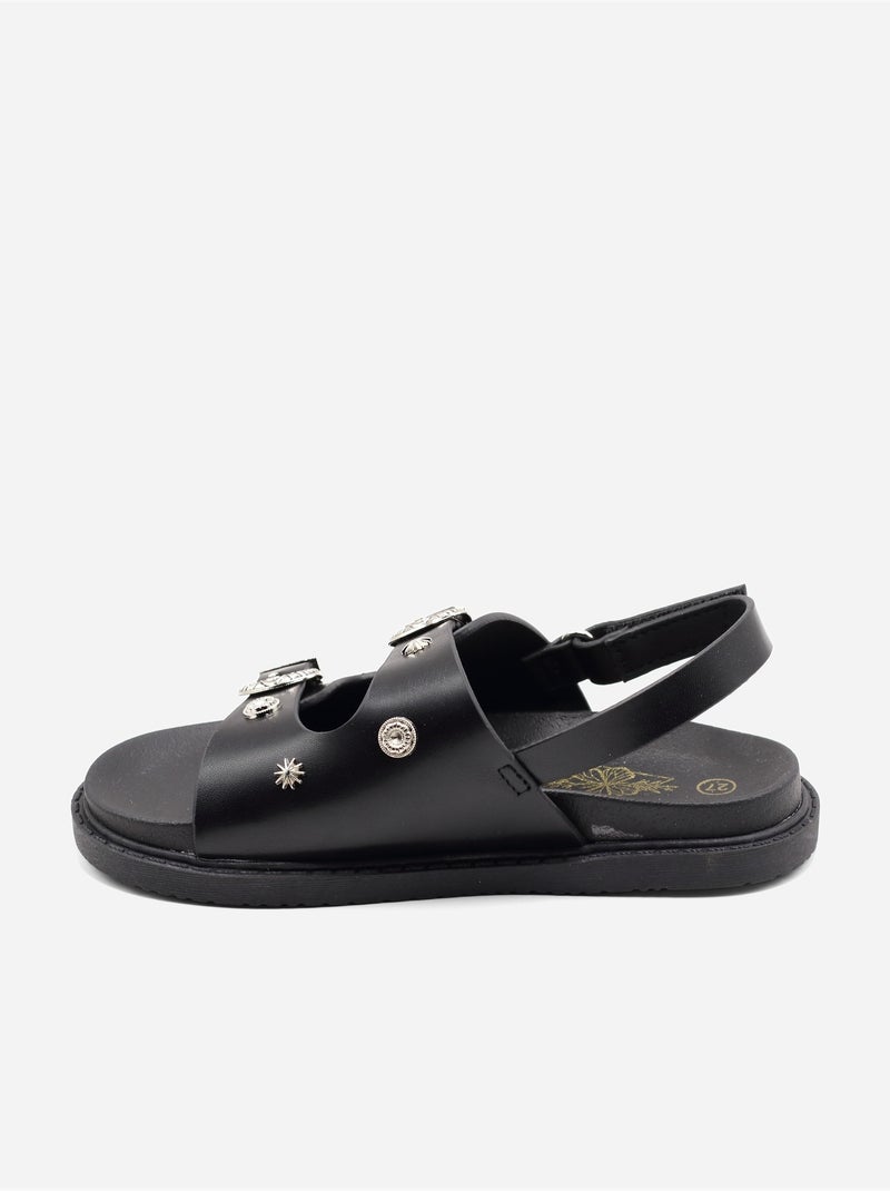 Sandalen met klittenband Zwart - Kiabi