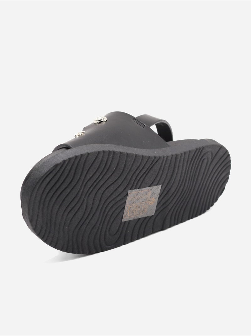 Sandalen met klittenband Zwart - Kiabi