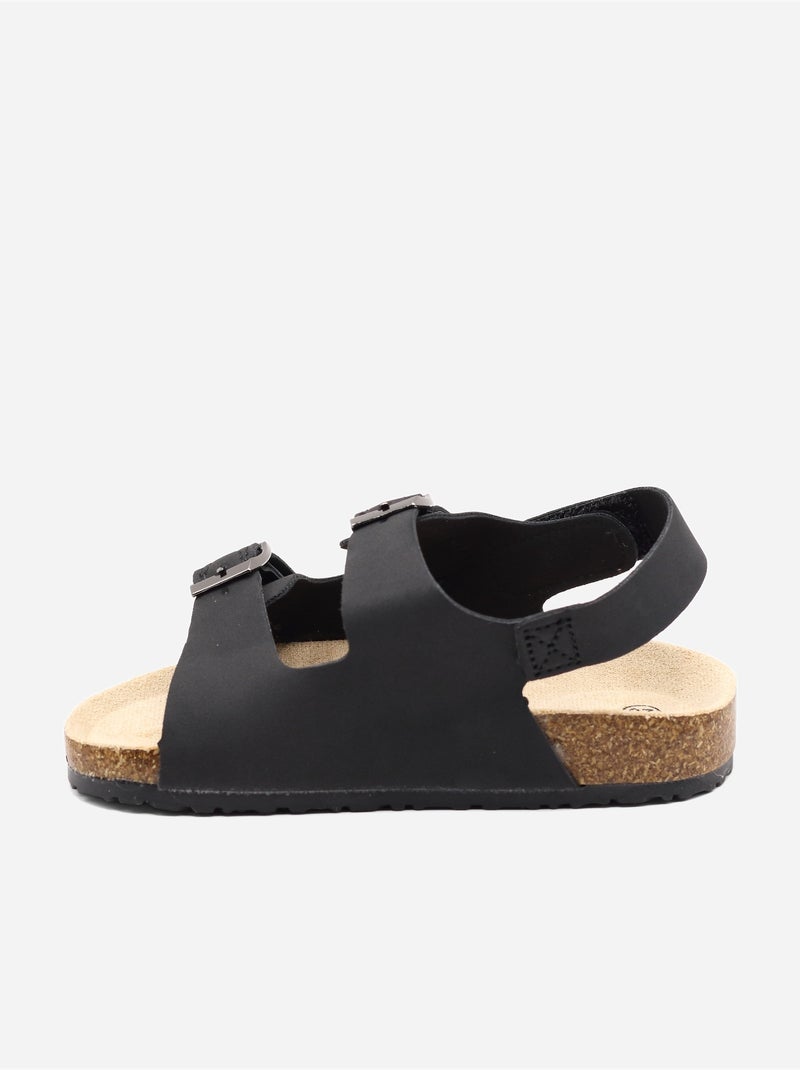 Sandalen met klittenband Zwart - Kiabi