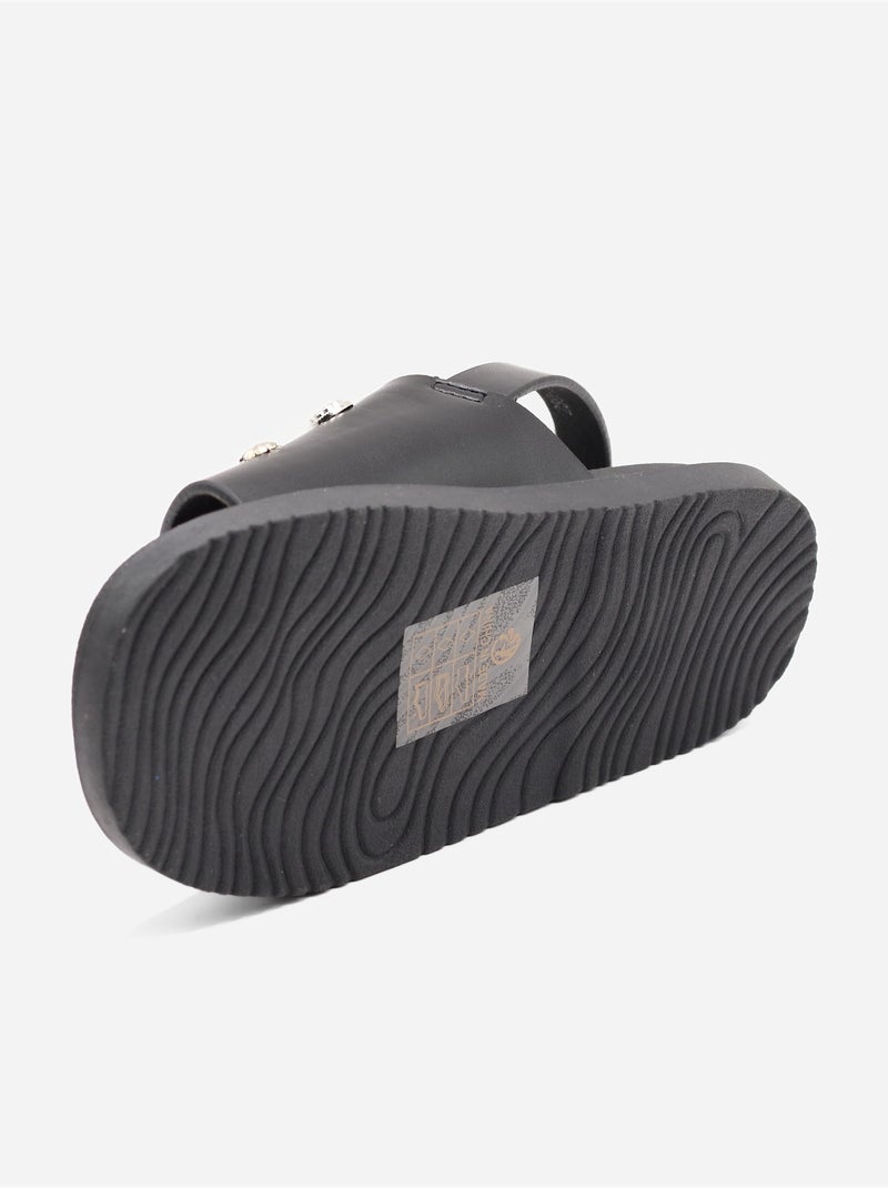 Sandalen met klittenband Zwart - Kiabi