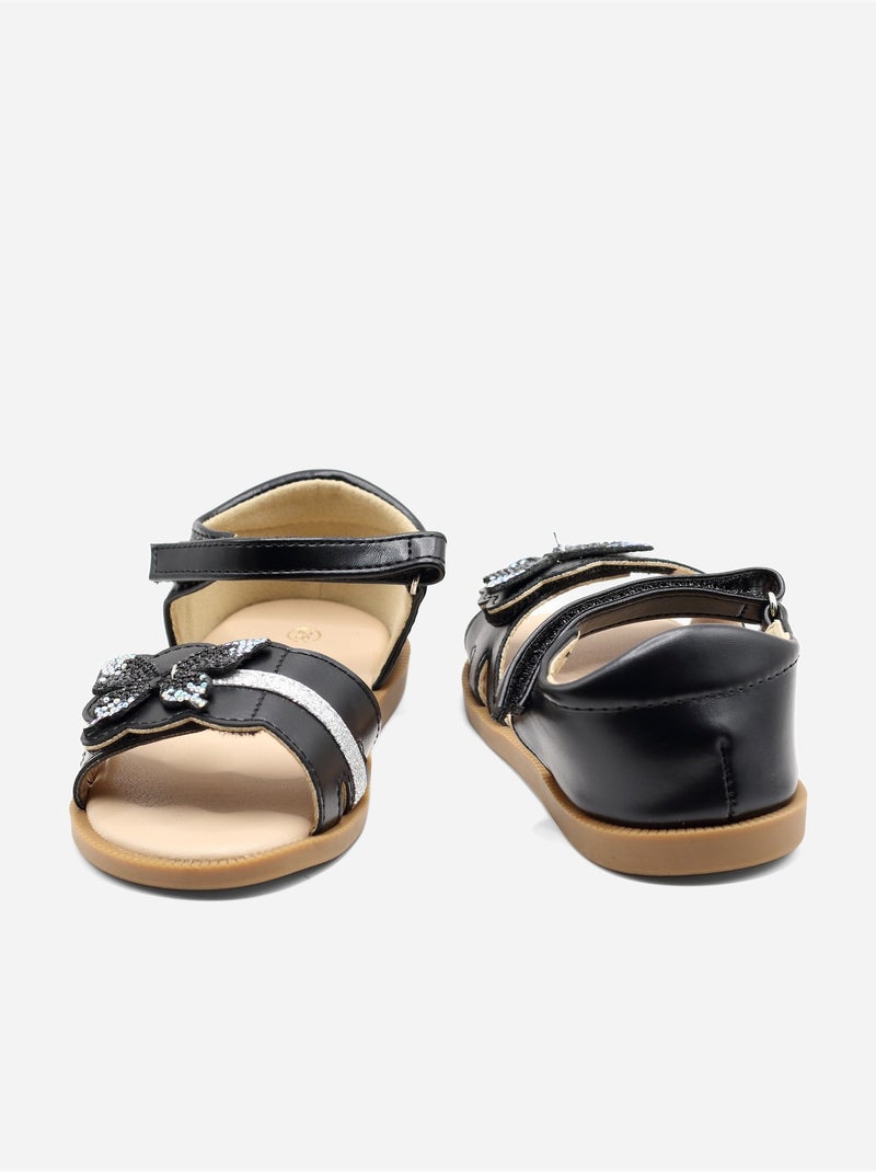 Sandalen met klittenband Zwart - Kiabi