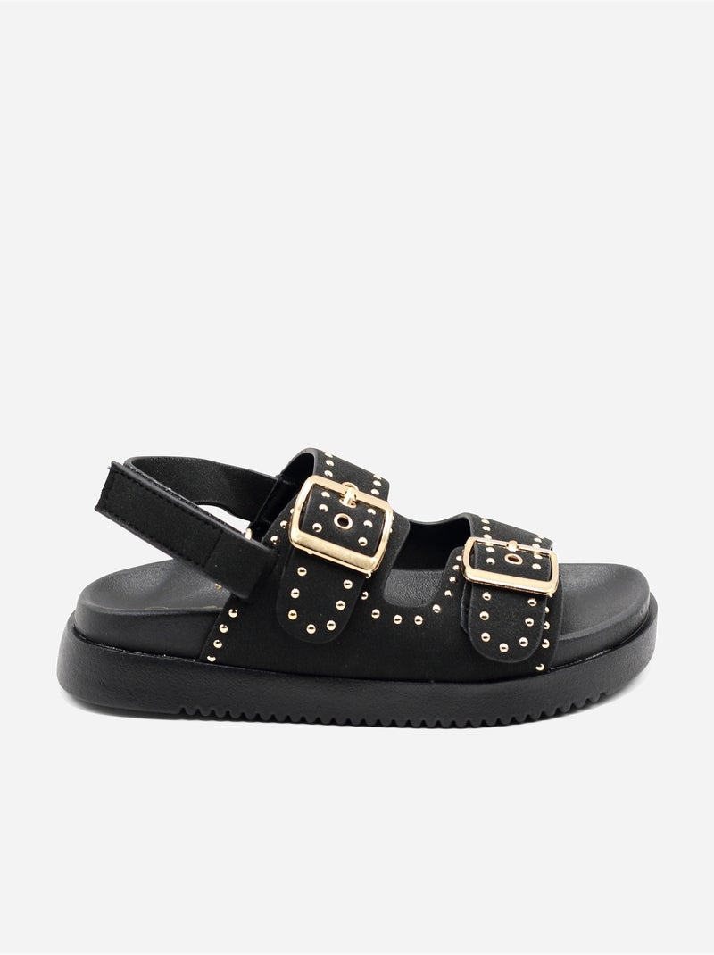 Sandalen met klittenband Zwart - Kiabi