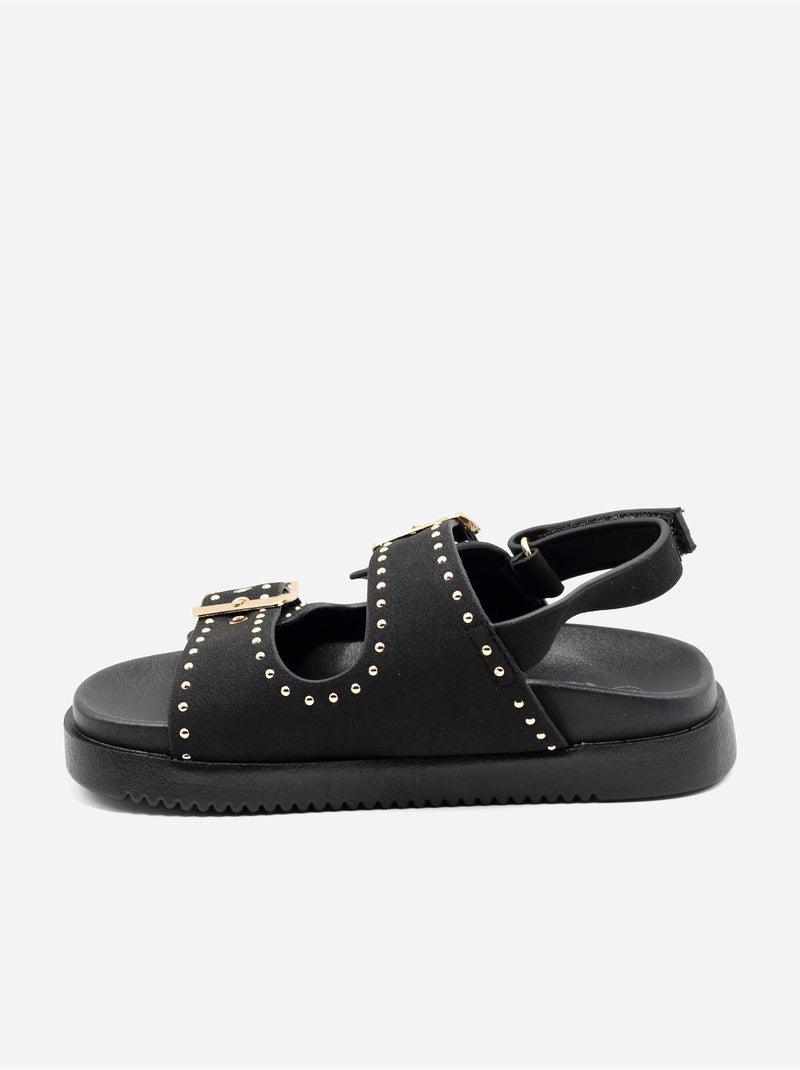Sandalen met klittenband Zwart - Kiabi
