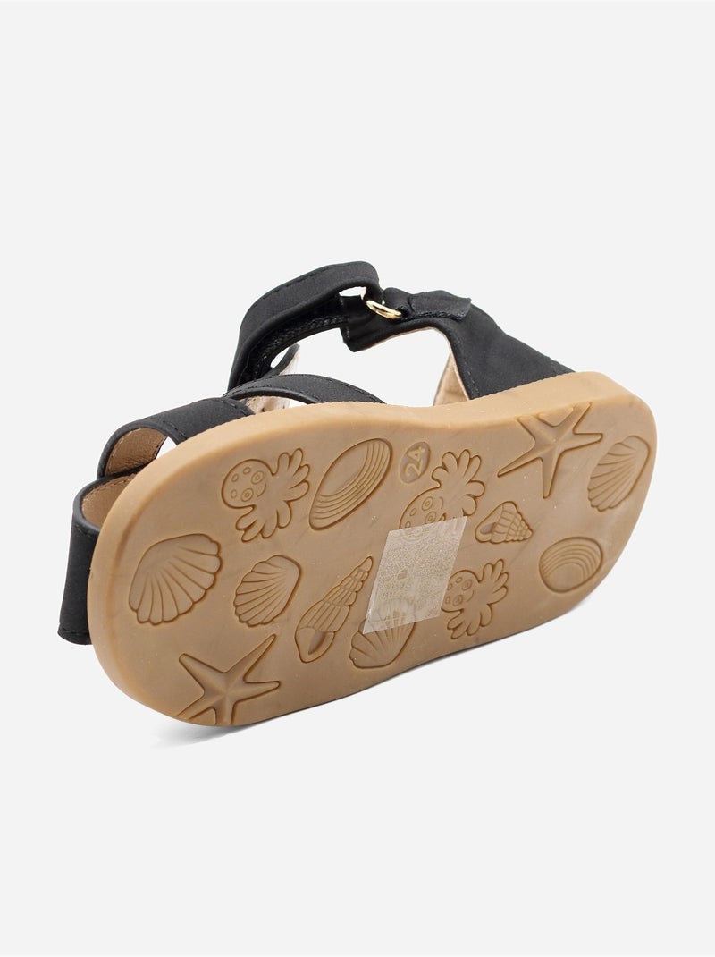 Sandalen met klittenband Zwart - Kiabi