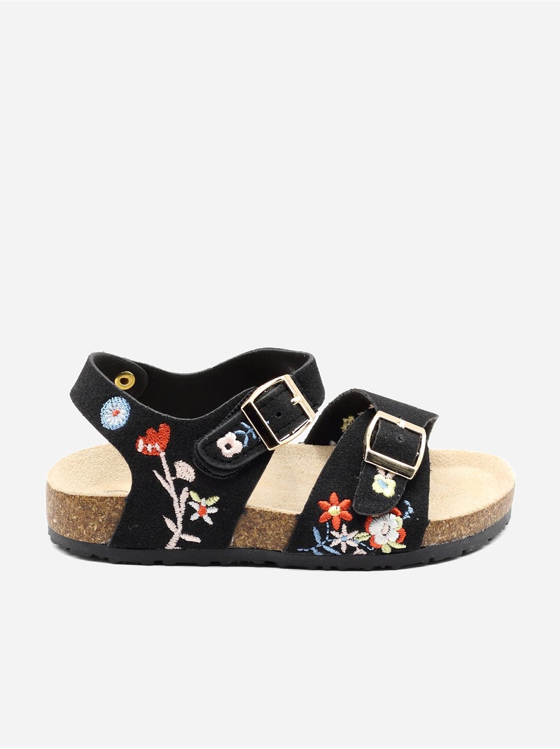 Sandalen met klittenband Zwart - Kiabi