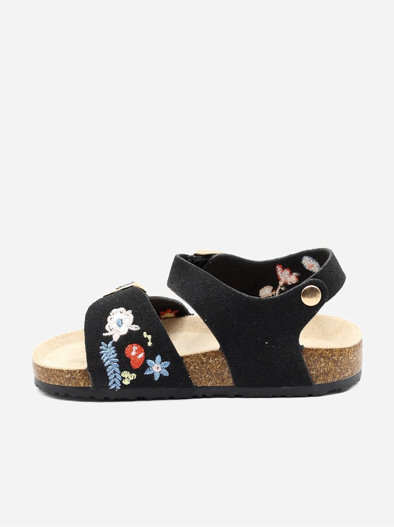 Sandalen met klittenband Zwart - Kiabi