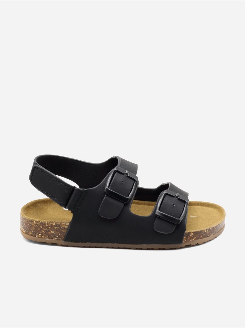 Sandalen met klittenband Zwart - Kiabi