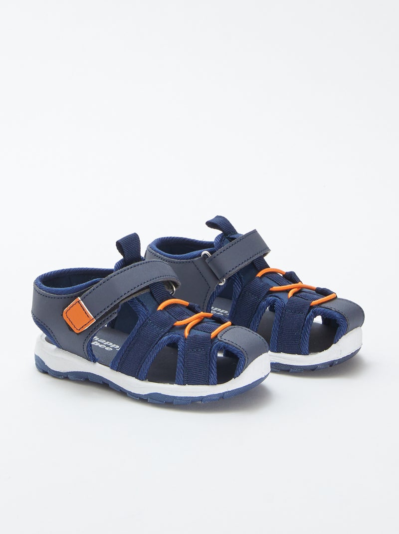 Sandalen met klittenbandsluiting BLAUW - Kiabi