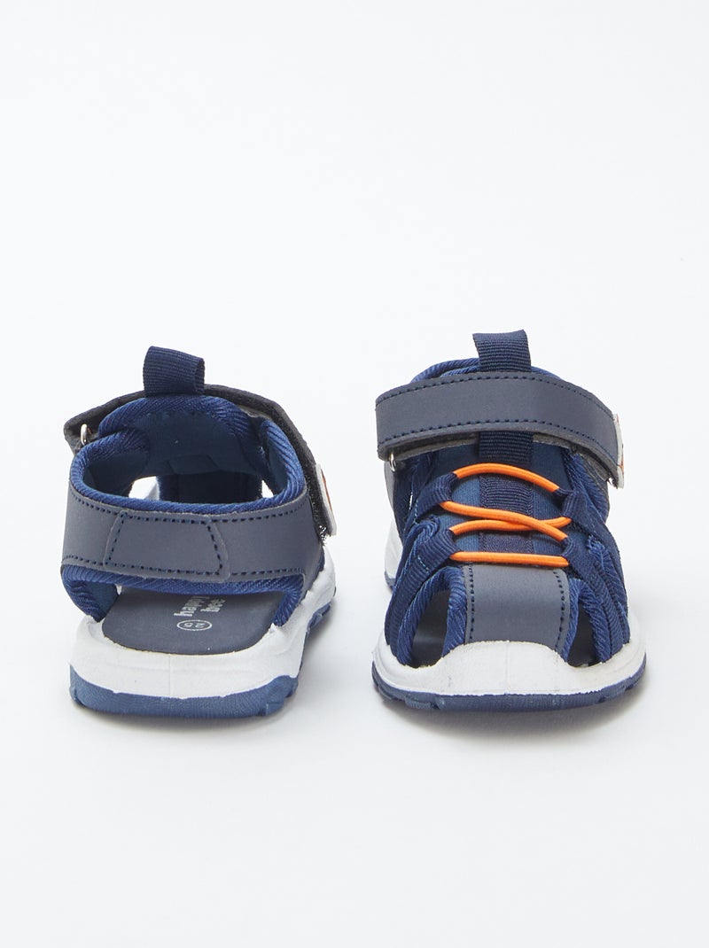 Sandalen met klittenbandsluiting BLAUW - Kiabi
