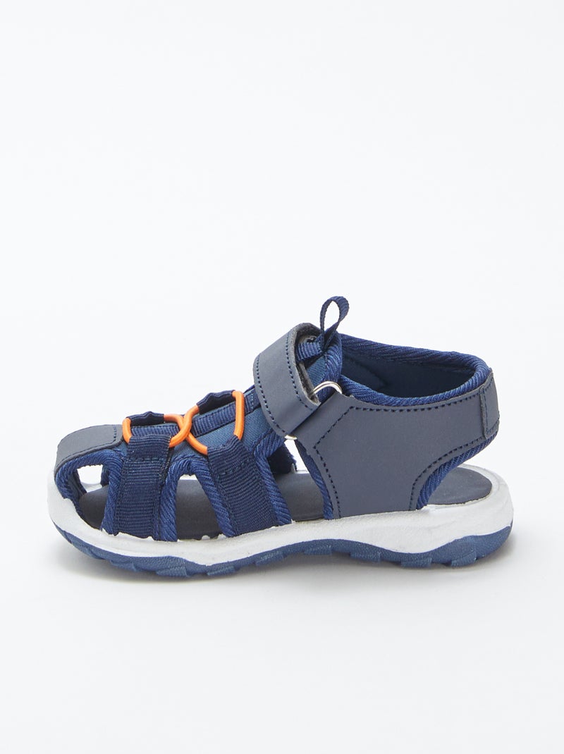 Sandalen met klittenbandsluiting BLAUW - Kiabi