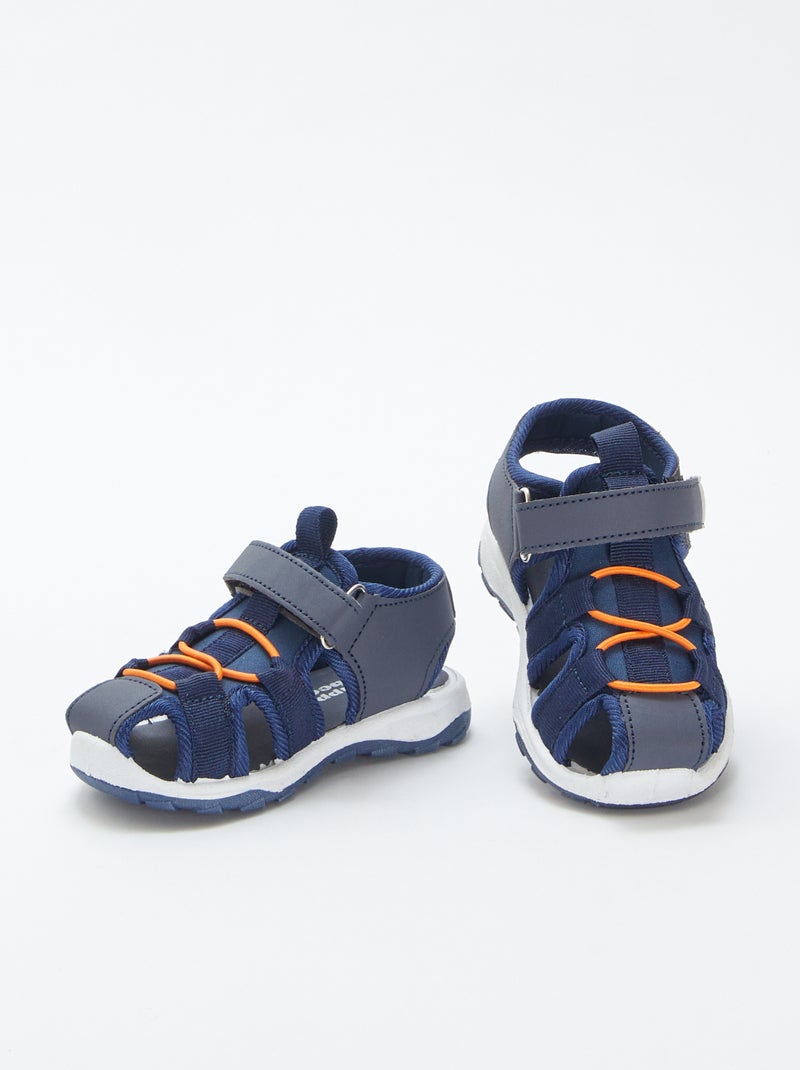 Sandalen met klittenbandsluiting BLAUW - Kiabi