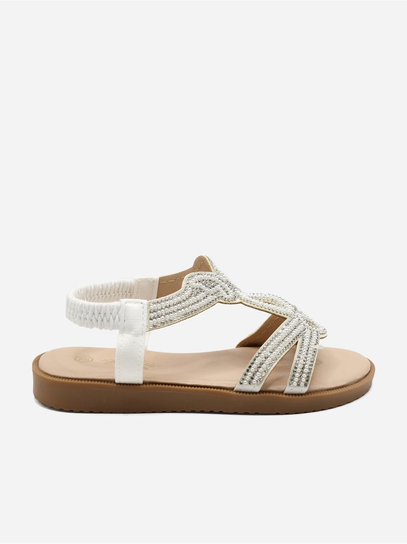 Sandalen met kralen Wit - Kiabi