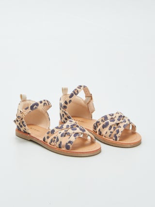 Sandalen met luipaardprint