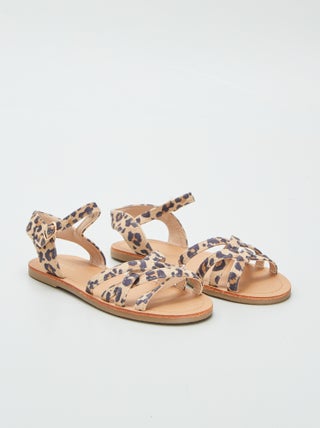 Sandalen met luipaardprint