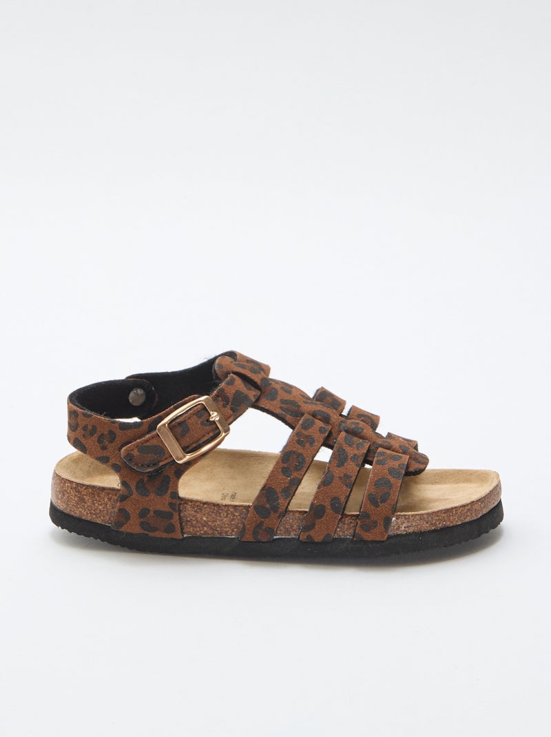 Sandalen met meerdere bandjes Bruin - Kiabi
