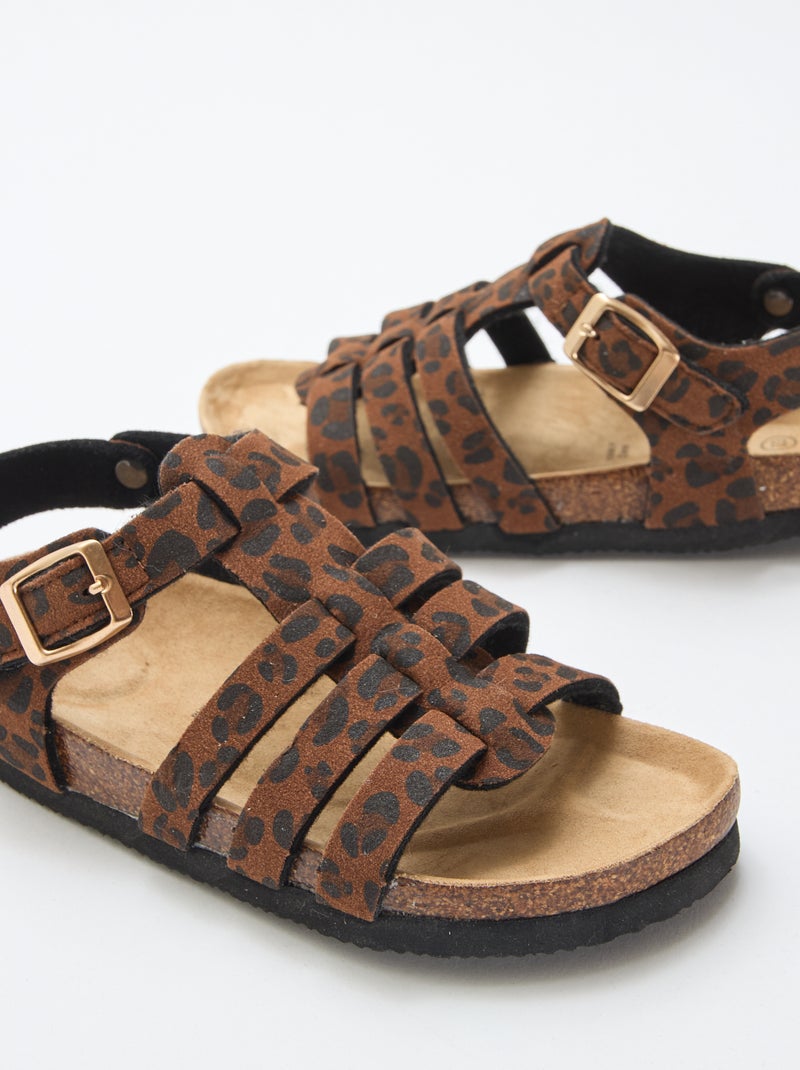 Sandalen met meerdere bandjes Bruin - Kiabi