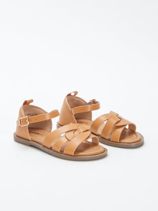 Sandalen met meerdere bandjes en gesloten hiel -