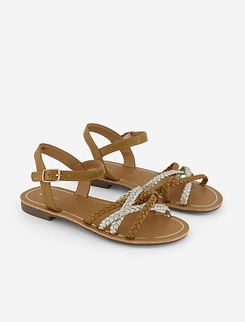 Sandalen met meerdere gevlochten bandjes