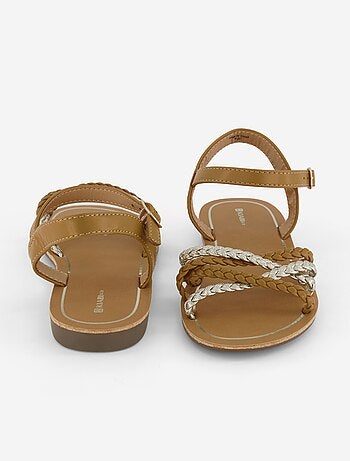 Sandalen met meerdere gevlochten bandjes