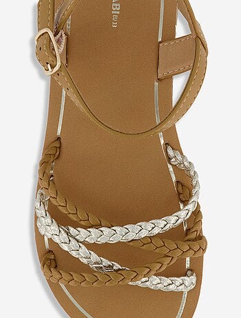 Sandalen met meerdere gevlochten bandjes