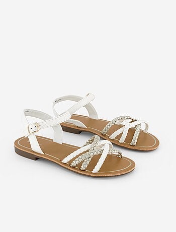 Sandalen met meerdere gevlochten bandjes