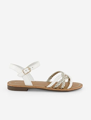 Sandalen met meerdere gevlochten bandjes