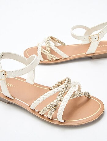 Sandalen met meerdere gevlochten bandjes
