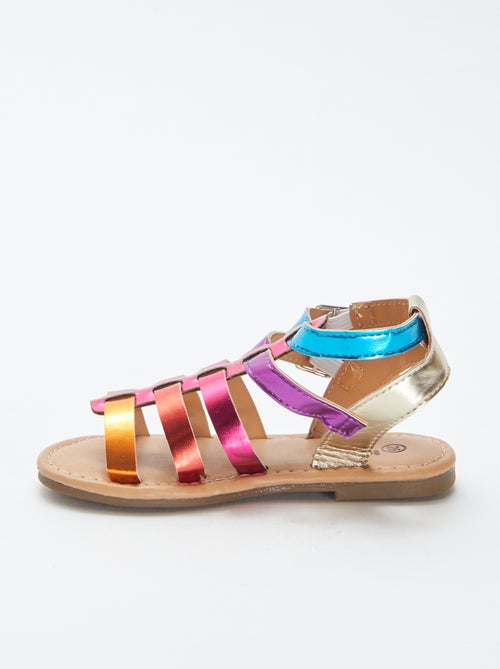 Sandalen met meerkleurige riempjes - Kiabi