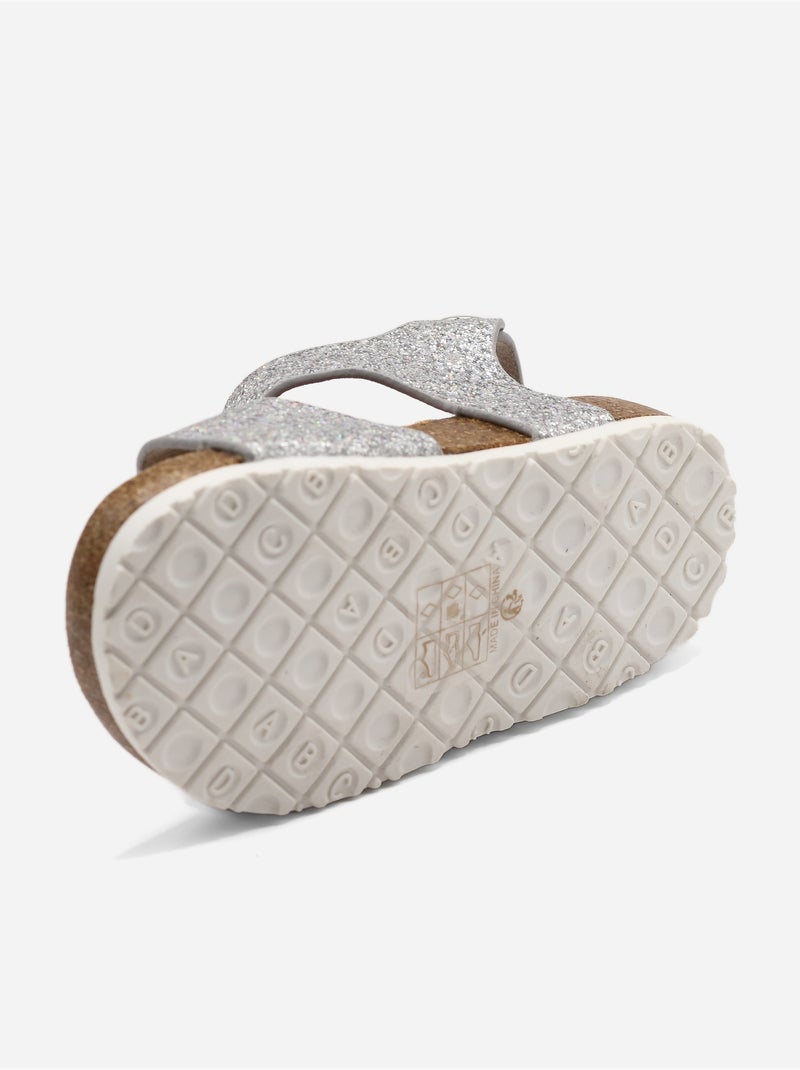 Sandalen met pailletten Zilver - Kiabi
