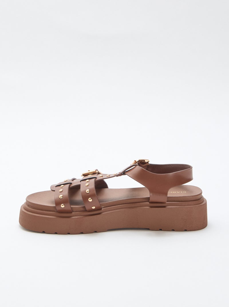 Sandalen met plateauzool Bruin - Kiabi