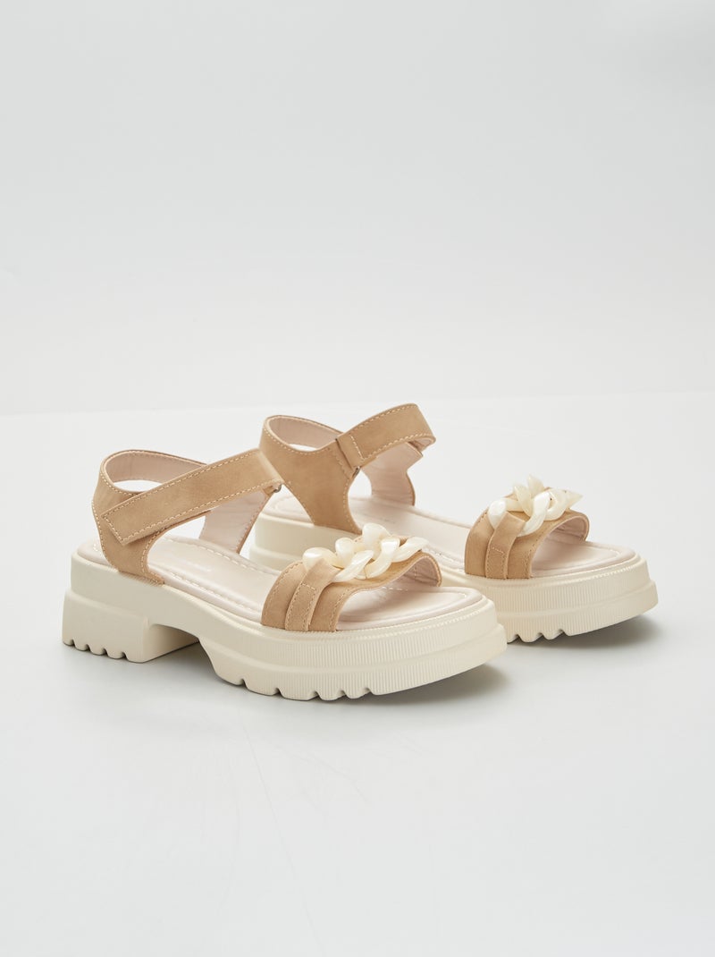 Sandalen met platformzool BIEGE - Kiabi