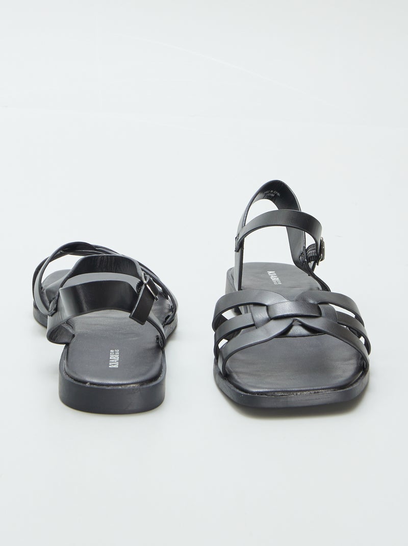 Sandalen met riempje en gesp ZWART - Kiabi