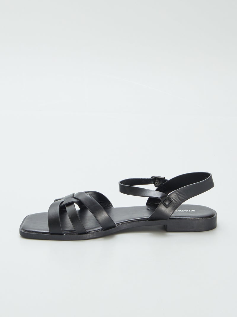 Sandalen met riempje en gesp ZWART - Kiabi