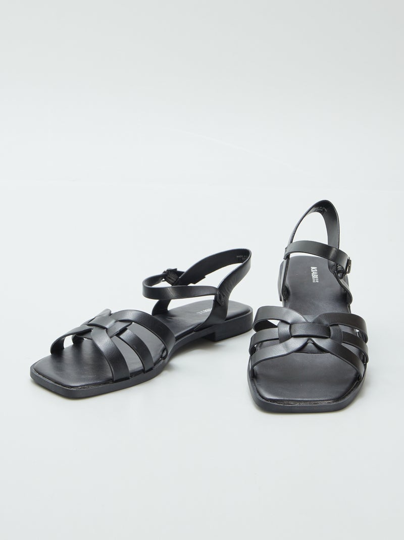 Sandalen met riempje en gesp ZWART - Kiabi