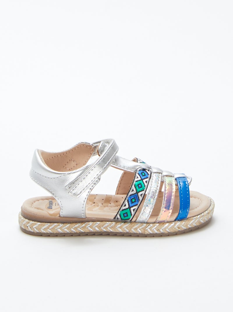 Sandalen met riempjes GRIJS - Kiabi