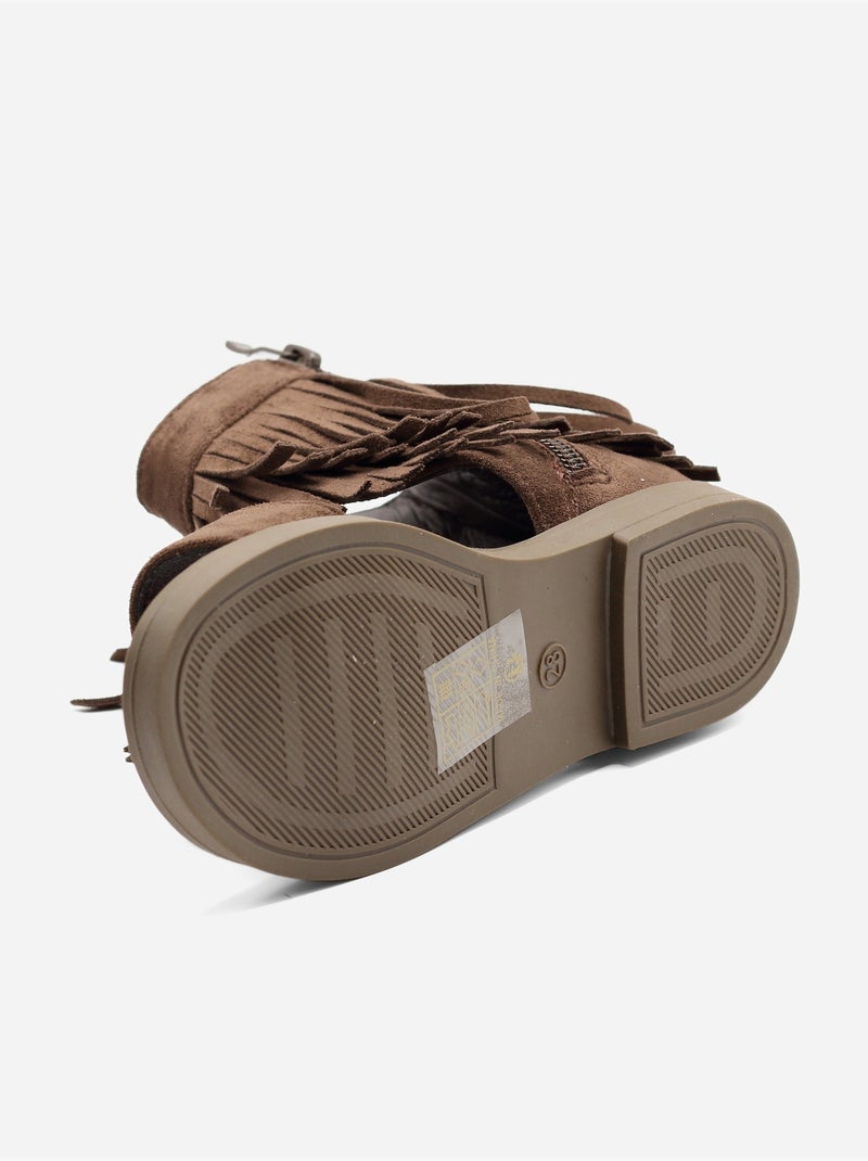 Sandalen met rits Bruin - Kiabi