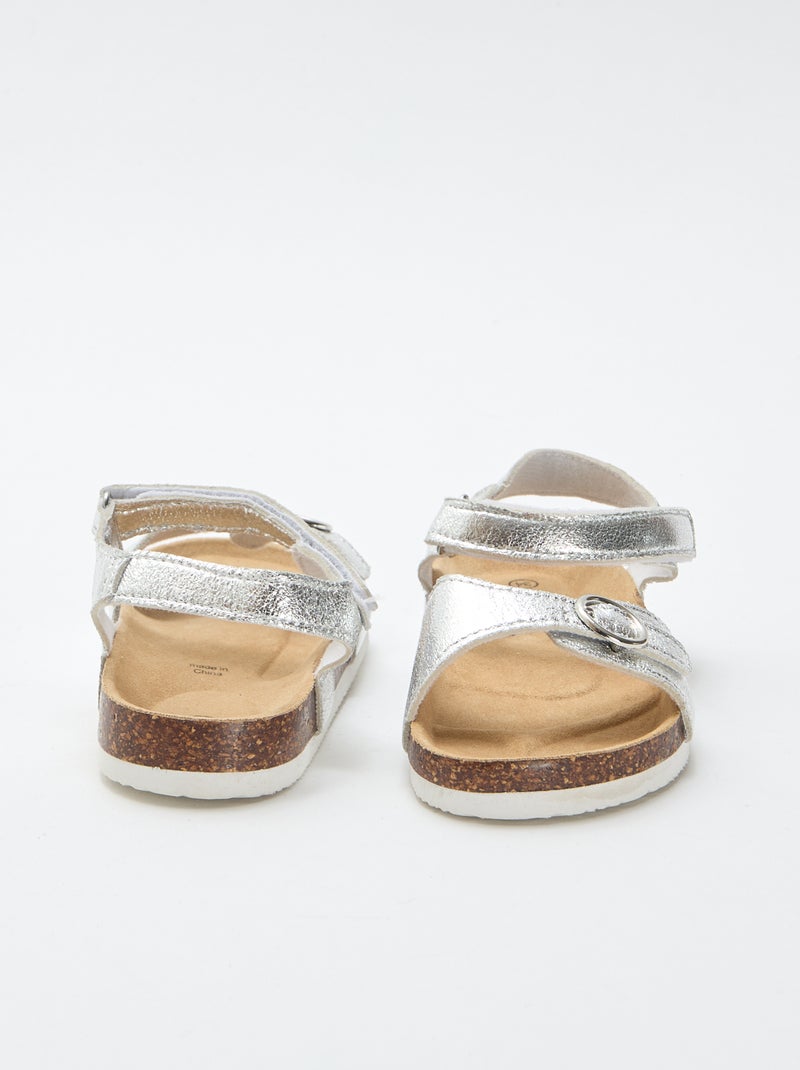Sandalen met ronde gesp Grijs - Kiabi