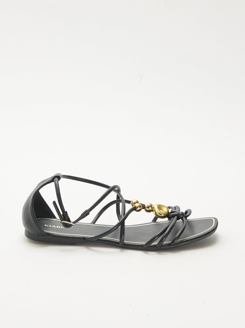 Sandalen met sieraden Zwart - Kiabi