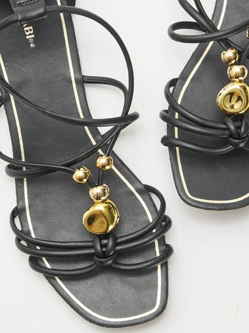 Sandalen met sieraden Zwart - Kiabi