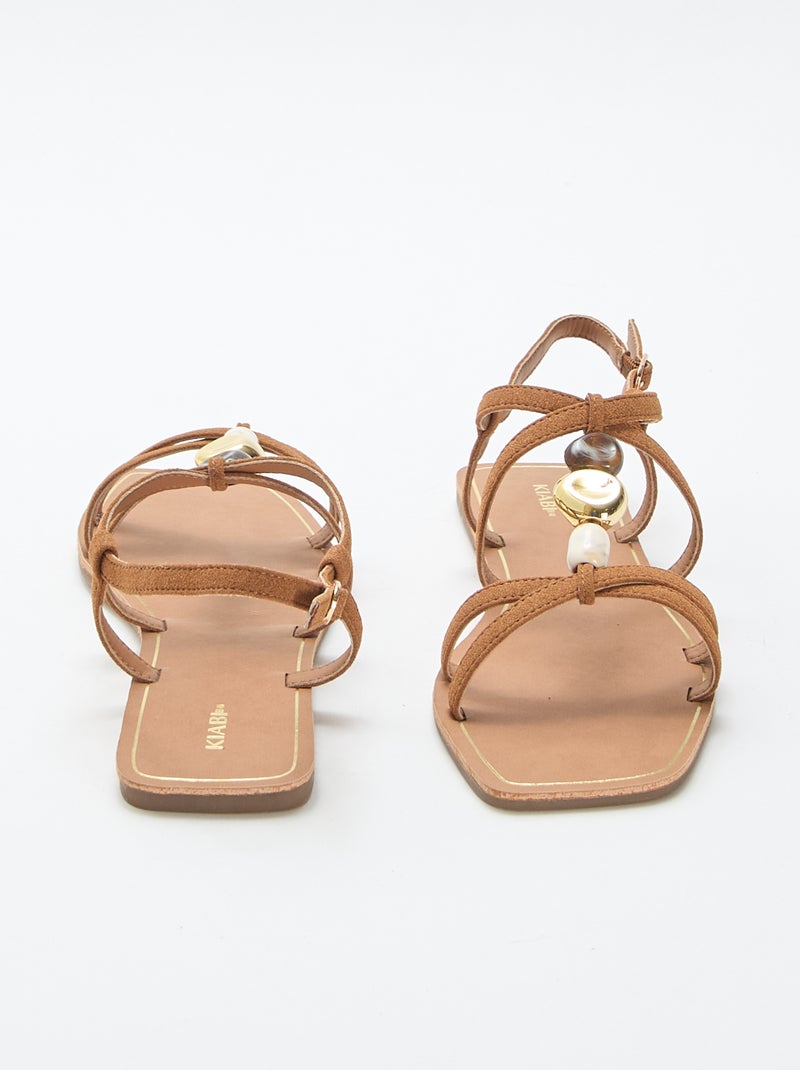 Sandalen met sierlijke details Bruin - Kiabi