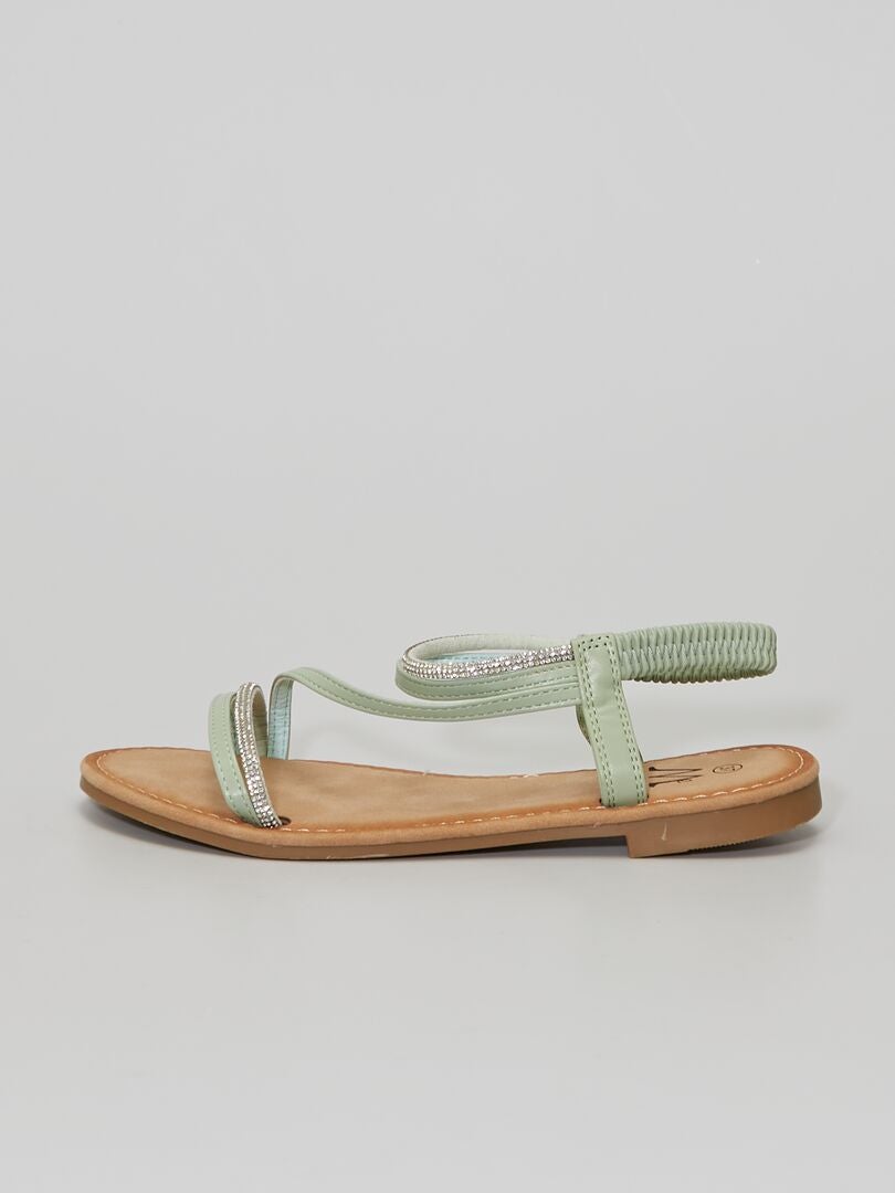 Sandalen met stras GROEN - Kiabi