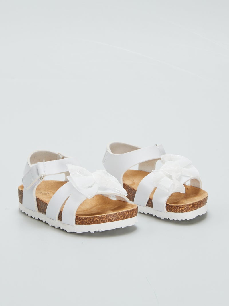 Sandalen met strikje in tule wit - Kiabi